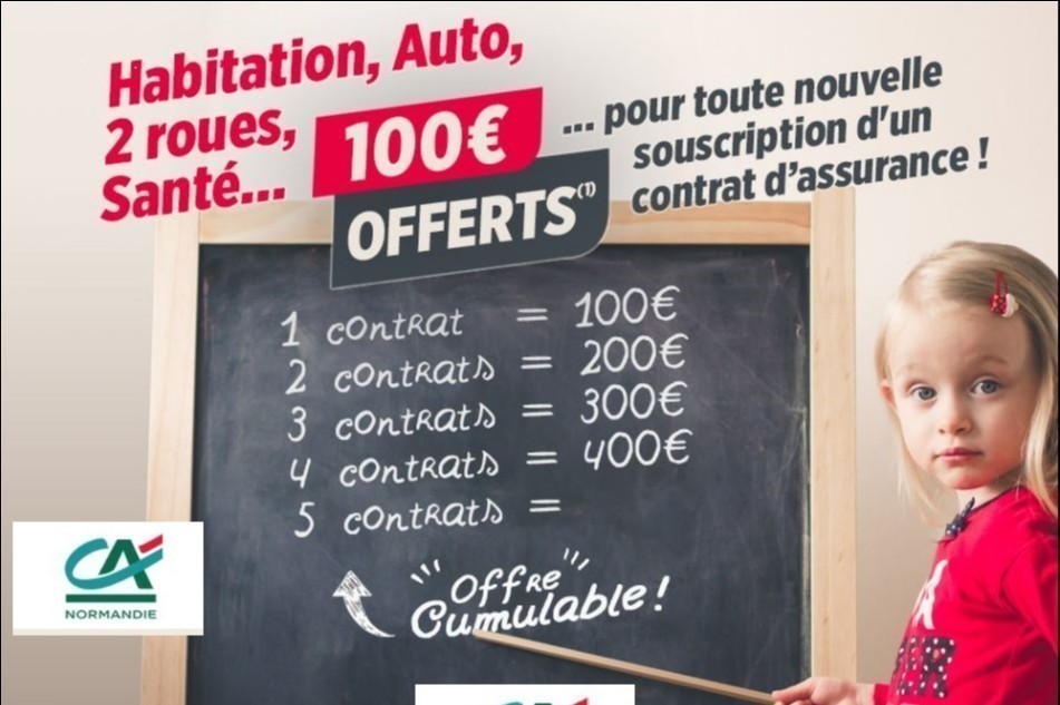 Crédit Agricole Normandie - 100 € offerts